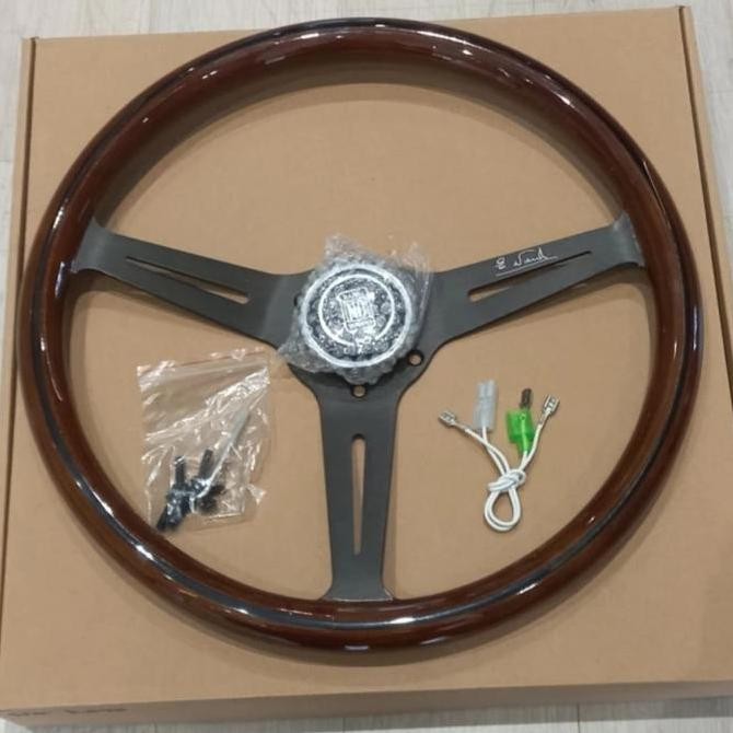 Stir/Setir Mobil Kayu Klasik Replika Nardi 14Inch Universal Promo