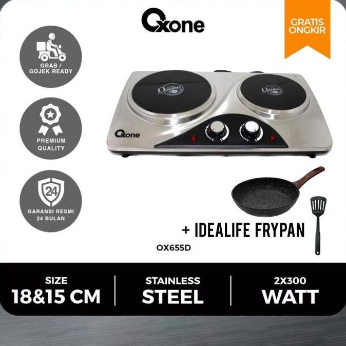 Kompor Listrik Oxone Ox 655 D Double 2 Tungku Electric Stove Ceramic Low Watt Co
