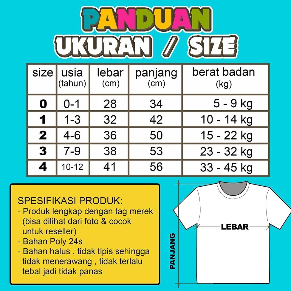 Iq45 Papoy Kids Kaos Kemerdekaan 17 Agustus Anak Laki Laki Perempuan 1-12 Tahun Baju Karakter Ind Ki