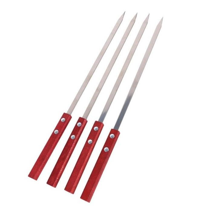 5Pcs Dapat Digunakan Kembali Tusuk Sate Stainless Alat Memanggang Portabel Perlengkapan Memasak Berk