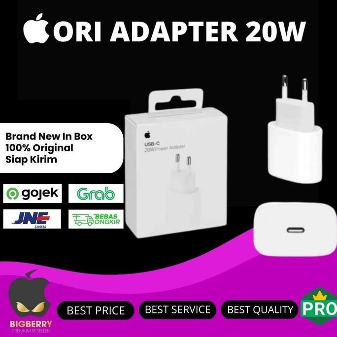 (Original) Usb-C 20W Power Adapter Iphone Fast Charger Ibox Resmi