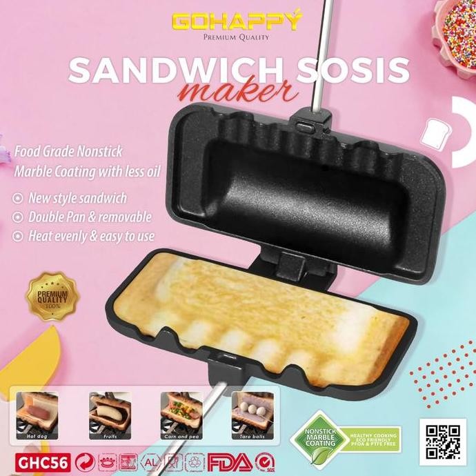 Cetakan Sandwich Sosis Maker Gohappy Kue Sosis (Hotdog Toaster) Populer Di Jepang Korea Meifan Stone