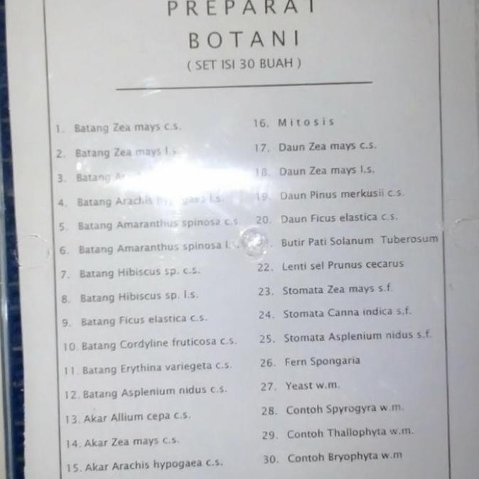 Preparat Tumbuhan // Preparat Botani