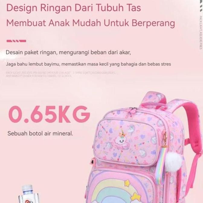 TERMURAH - Tas sekolah anak perempuan import model pelangi anti air, tas sekolah anak perempuan SD d