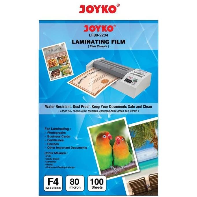 

Joyko Laminating Film F4 Lf80-2234 Size F4 / Plastik Laminasi 100 Lembar Co