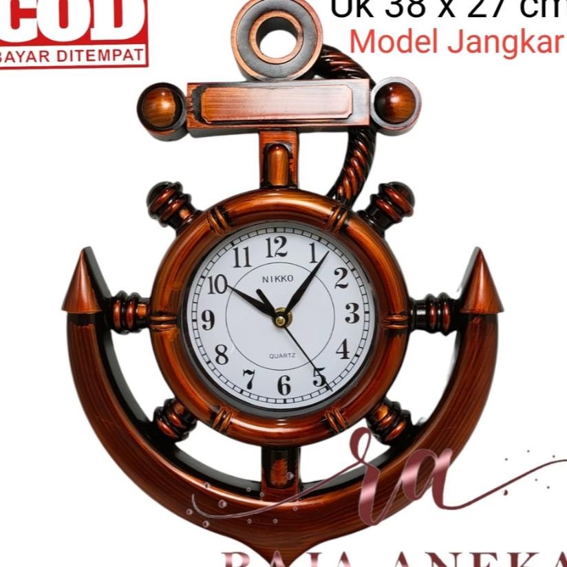 Jam Dinding Jangkar Nikko 409 Niko 409 Warna Coklat Kayu El Jangkar Kapal Unik