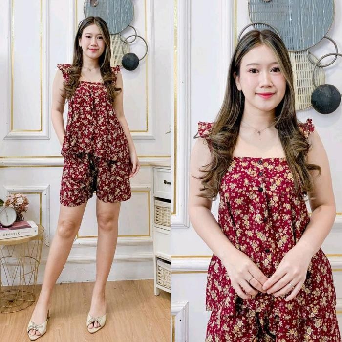 Kuke Vania Set/Setelan Bali Vania/Setelan Rayon Wanita Vania Tc21