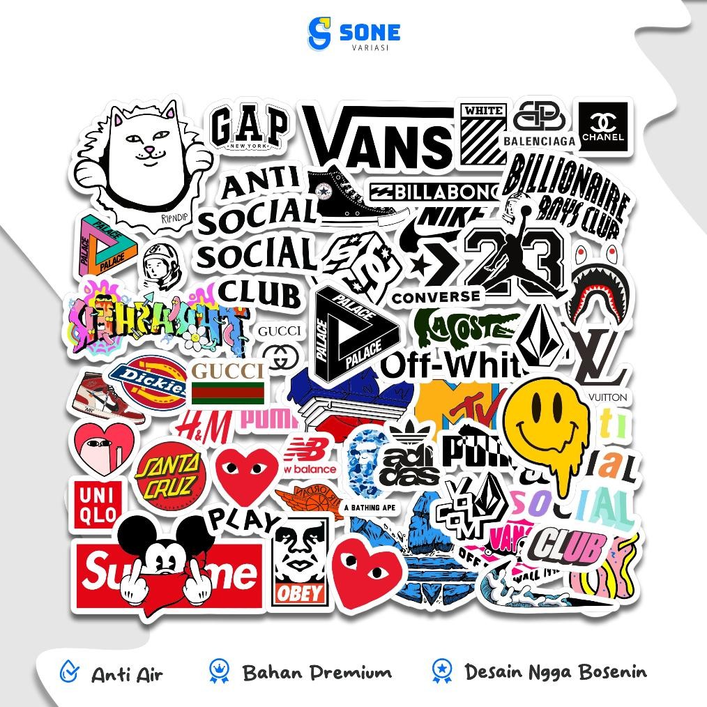 

Promo Stiker Pack Logo Random Hypebeast Graffiti Vinyl Waterproof Anti Air Dekorasi Laptop Koper Thumblr Casing HP WRM-70