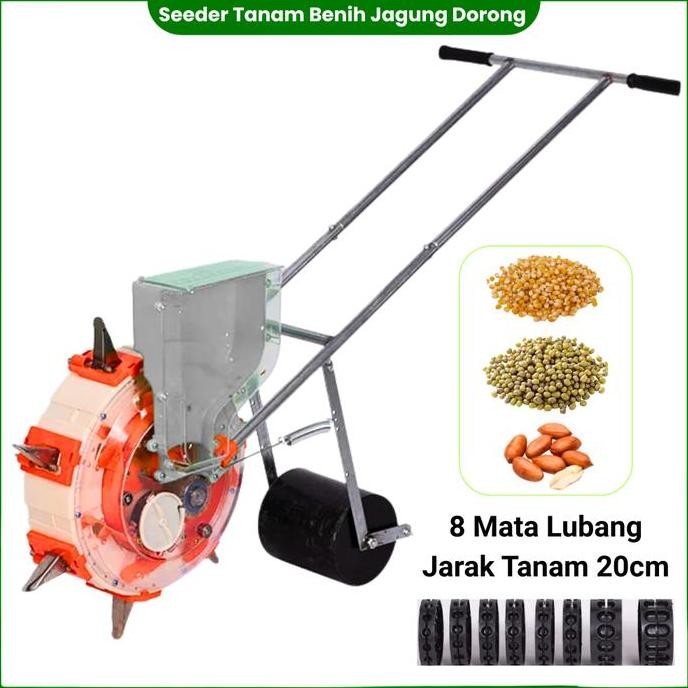 Seed Planter Benih Jagung Alat Tanam Dorong Bibit Padi 8 Mata Lubang