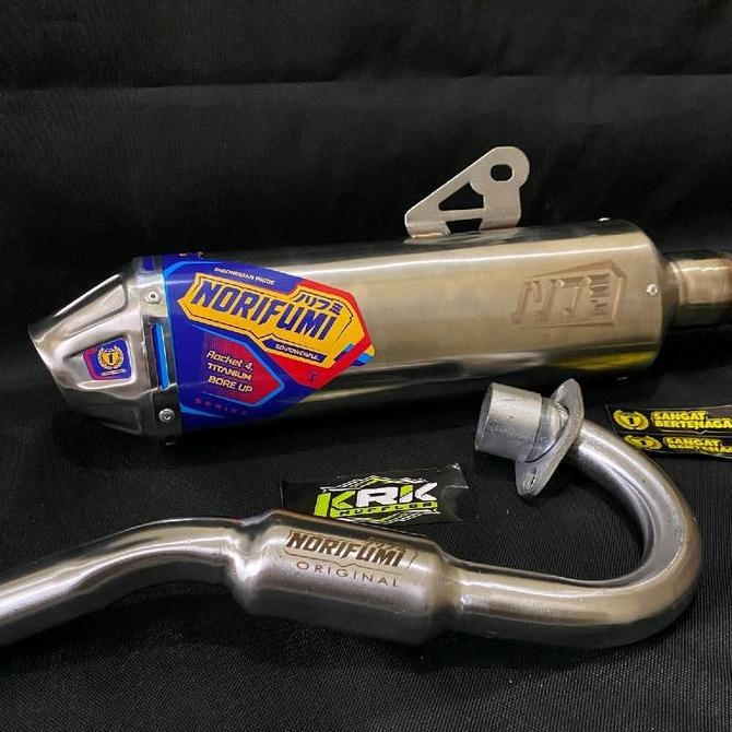 Knalpot Norifumi Roket 4 Titanium Bore Up Cocok untuk motor KLX, CRF dan WR155 Original