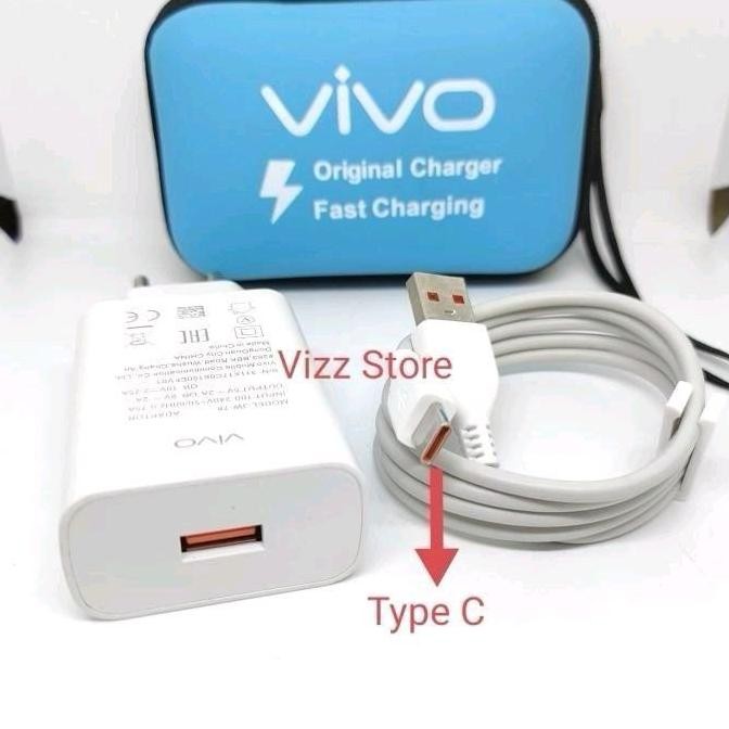 DF140 - Charger Vivo Original Charger Fast Charging Kabel Tipe C Plus Dompet