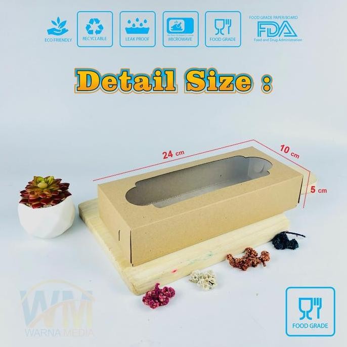 PROMO DISKON - (ISI 0Pcs) KOTAK DUS BROWNIES 24x0x / BOX BOLEN KRAFT / KARDUS KUE BROWNIES /KARDUS D