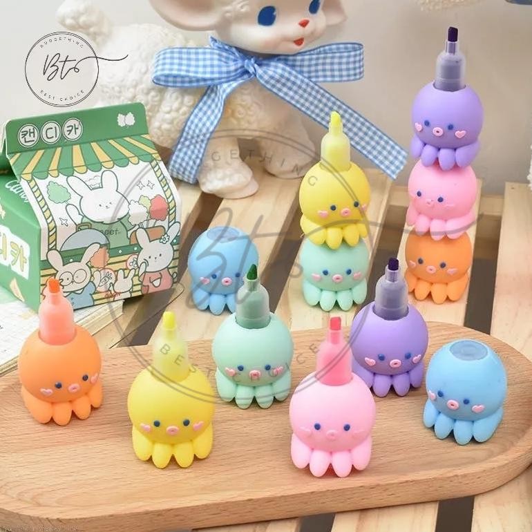 

Uy-23 [B111] Highlighter 3D Octopus Tumpuk 1 Set Stabilo Spidol Pastel Marker Textlighter Textliner Gurita Ubur Ubur Uy-23