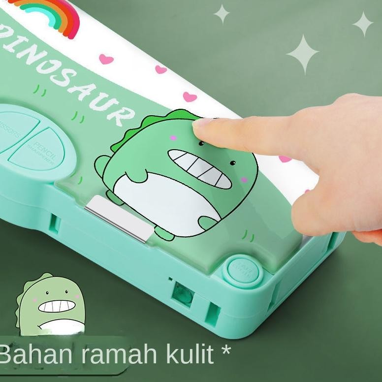 

By05 PuluzKotak Pensil Multifungsi Motif Unicorn / Dinosaurus / Astronot Untuk Anak Lengkap Peruncing Gunting Isolasi Penghapus Penggaris