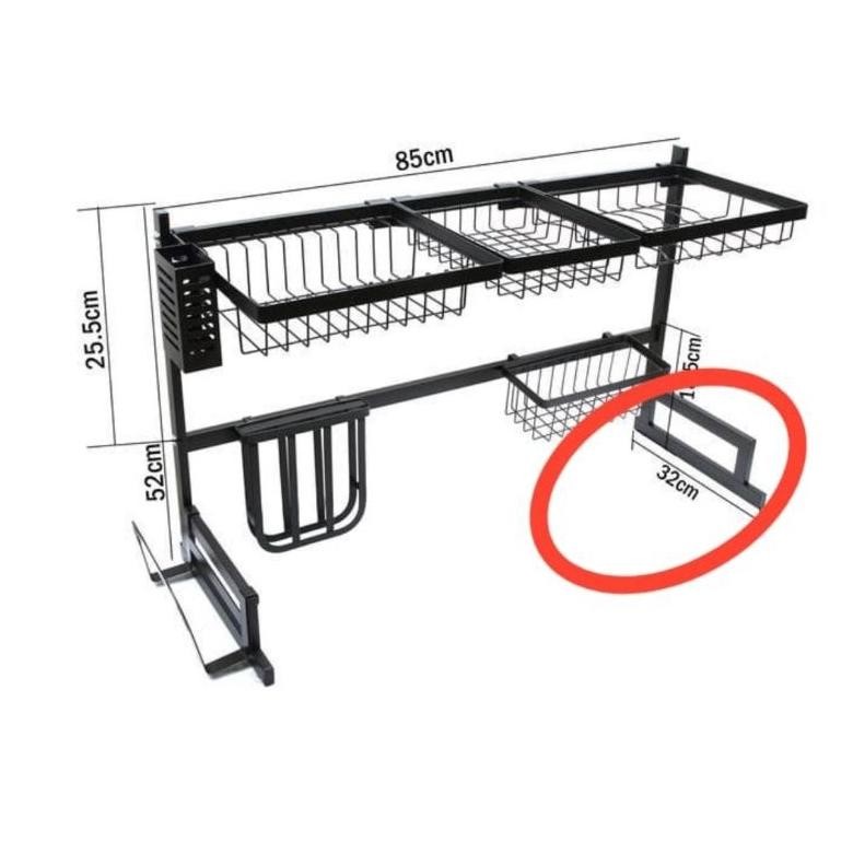 Gq-68 Rak Piring Wastafel / Rak Piring Kualitas Ikea / Rak Piring Hitam