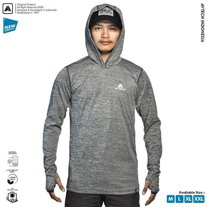 AVTECH - Baselayer Kaos Manset Lengan Panjang Pria Wanita Olahraga Outdoor Hoodie Dry Fit - WANDER