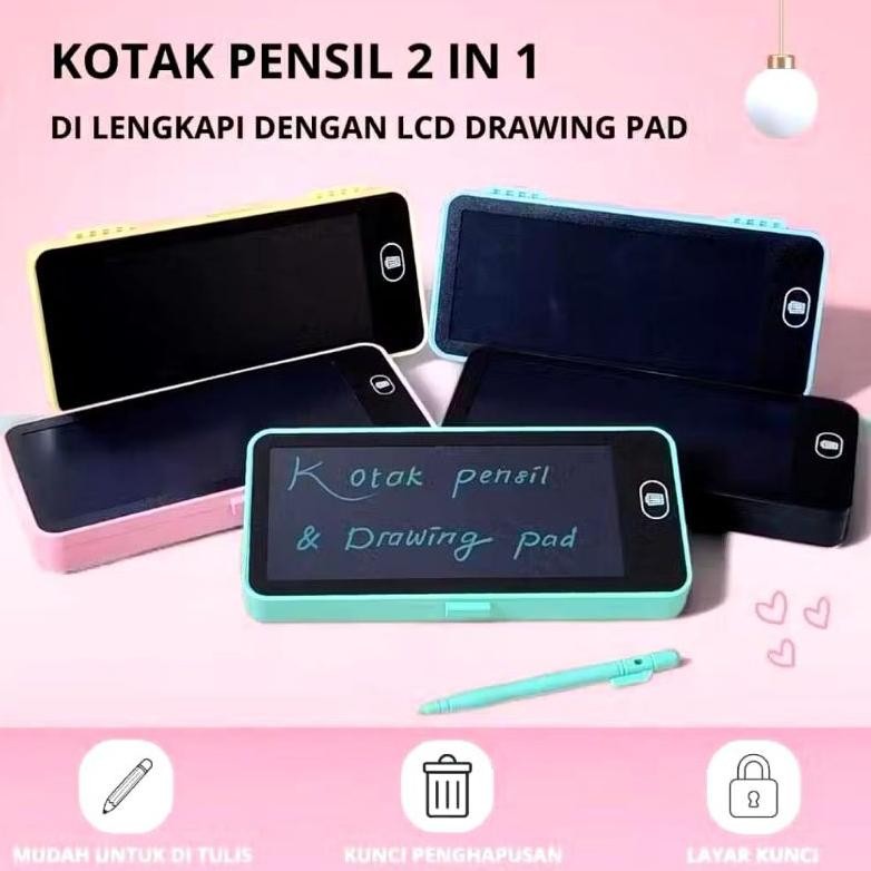 

Cq37 {Jy} Tempat Pensil 2 In 1 Lcd Pen Case Drawing Pad Pencil Box Anak Writing / Kotak Pensil Drawing Box Lcd Papan Coret Kreatif Anak Dengan Digital Pad Edukasi
