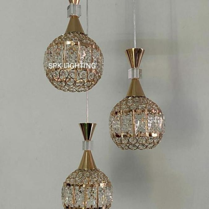 Terbaru Lampu Gantung Kristal Susun 3 Lg 1700-3 Gd