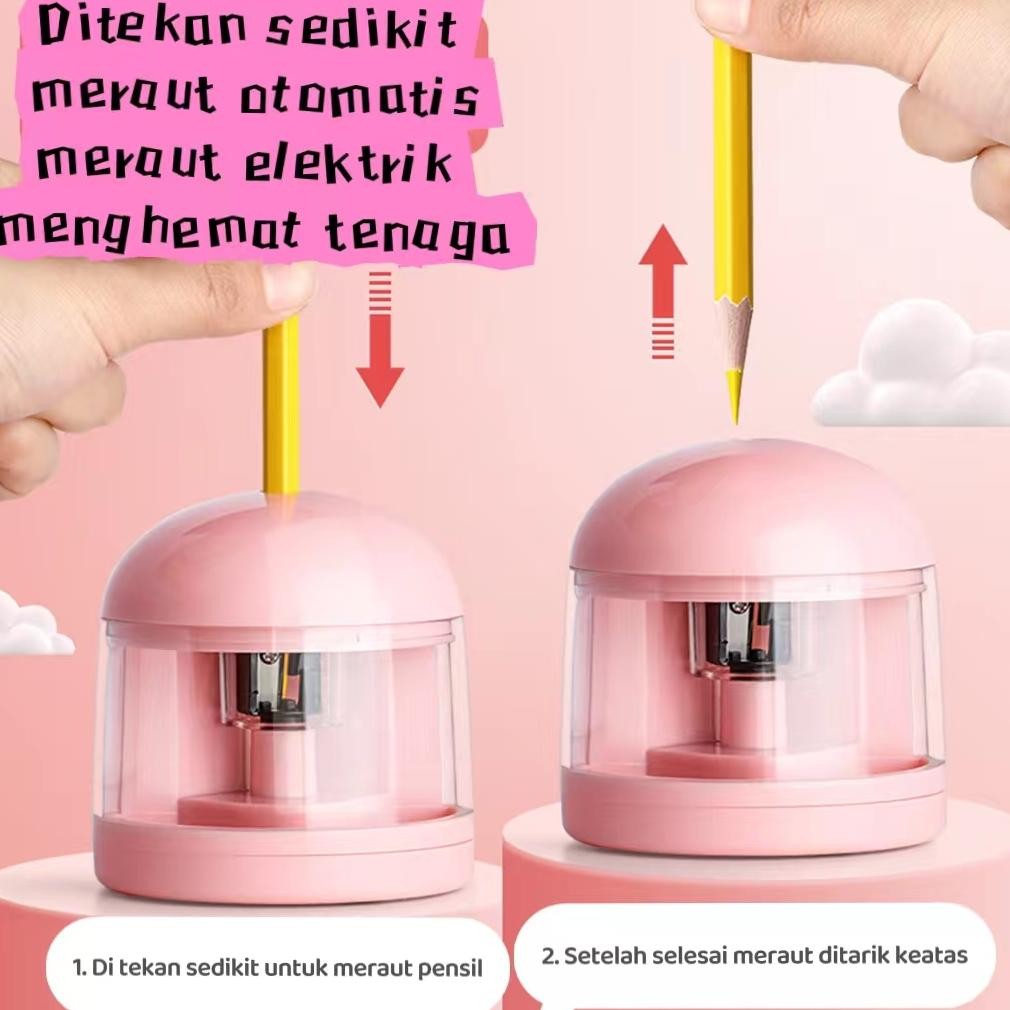 

At43 Electric Stationery Set / Set Alat Tulis Elektrik Rautan Penghapus Vacuum Pensil 11 In 1 Pink Biru At43