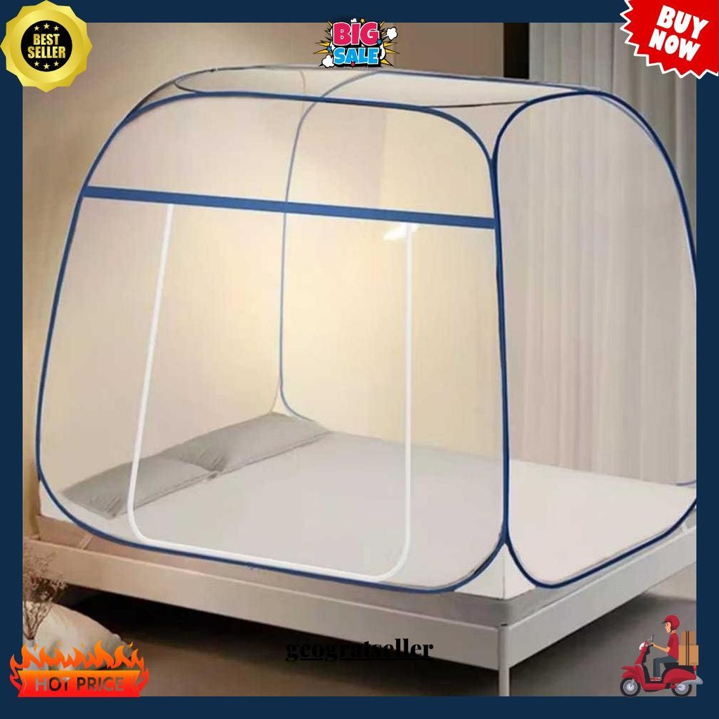 220X220 Kelambu Lipat Selambu Lipat Kelambu Tenda Original Jumbo Perlengkapan Kamar Tidur Terlaris