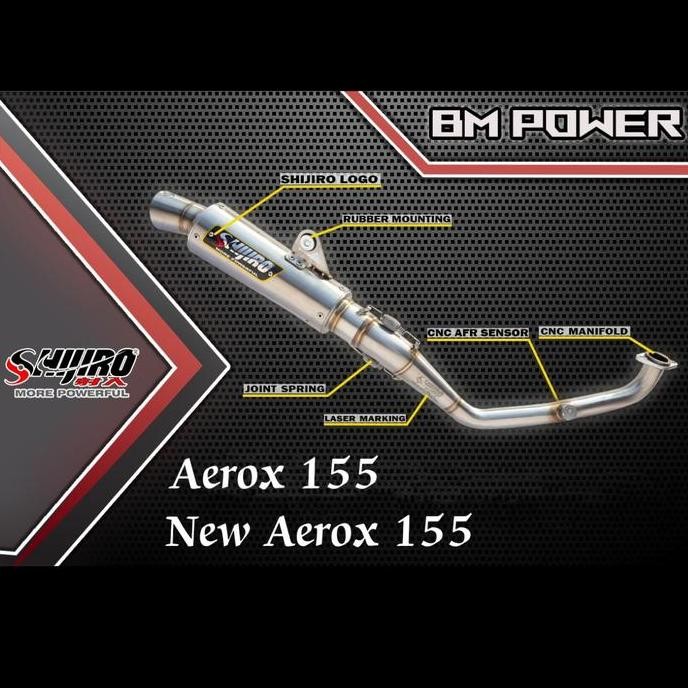 Termurah Knalpot Racing Aerox 155 New/Old Type Bm Power Shijiro Racing