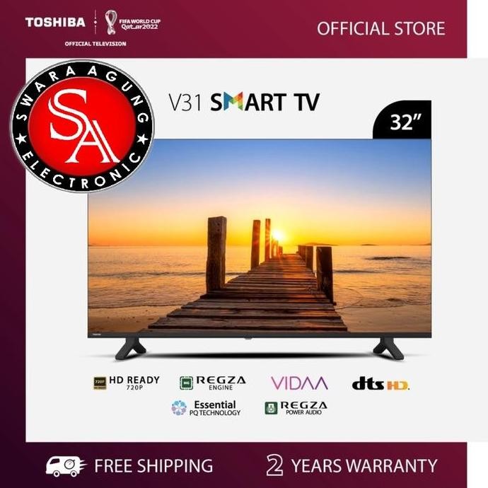 BEBAS ONGKIR - Led Smart Digital TV 32 Inch Toshiba Type: 32V31LP (Khusus Medan)