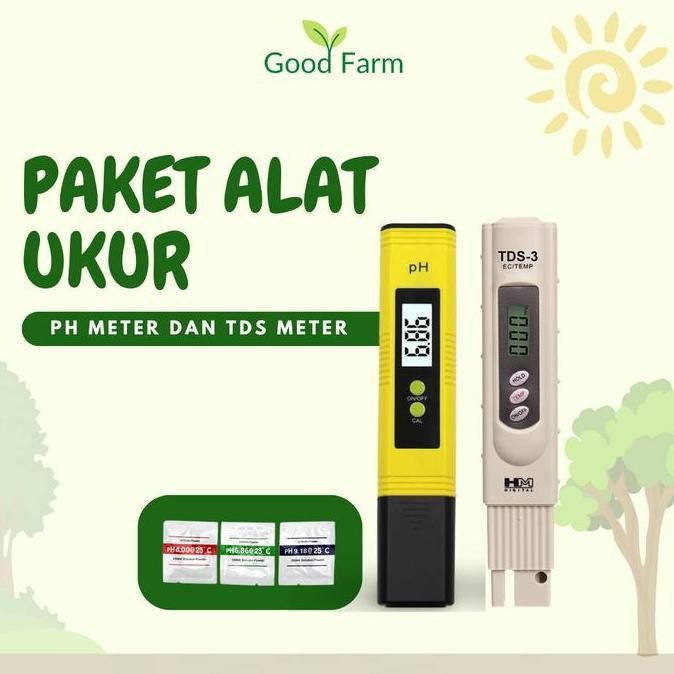 GOODFARM - PAKET ALAT UKUR HIDROPONIK TDS METER DAN PH METER ORIGINAL DAN TERPERCAYA