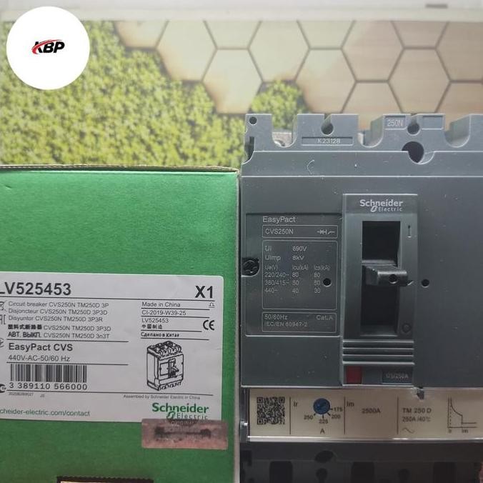 Mccb Breaker Schneider Cvs250N 3P 250A Lv525453 50Ka 3Phase 3Pole Cvs Kode 560