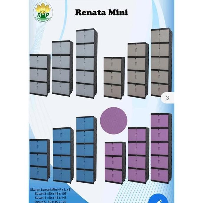 Lemari Plastik Murah Renata Mini Susun 3/4/5 dengan kunci
