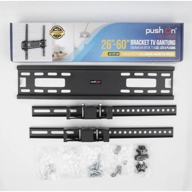 Bracket TV Gantung 26 Inch Sampai 60 Inch Push On PO-6102