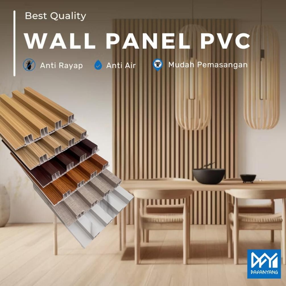 Golden [3METER x 16 CM] Wood Wall Panel WPC GW-FA Best Quality Kisi Kisi Kayu  WPC Wall Panel Dekora