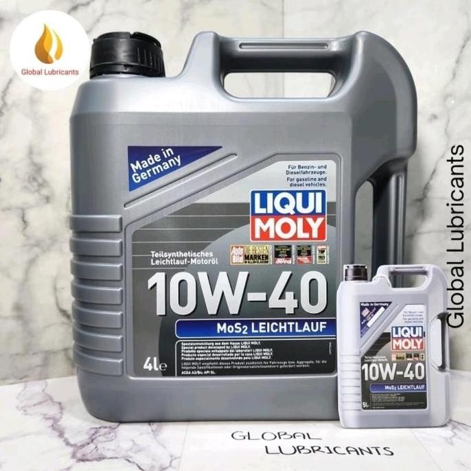 NEW BARCODE Liqui Moly LiquiMoly Leichtlauf MOS2 10W-40 4 Liter Germany (Oli Mesin Molybdenum Bensin