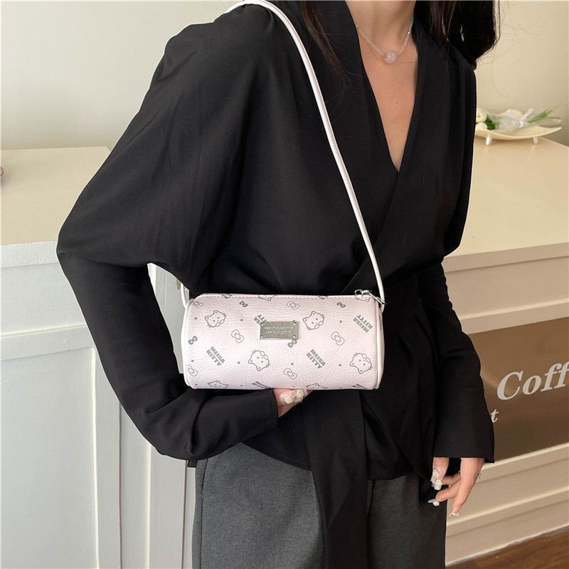 【TasBagus】【COD】Tas Ketiak Kucing Sederhana Dan Bernilai Tinggi, Tas Kecil Silinder Yang Modis Dan Se