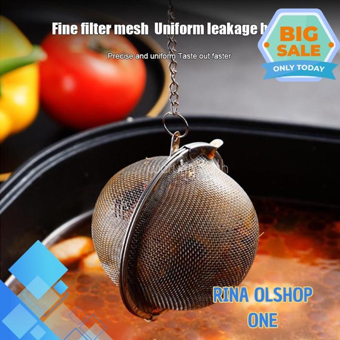 

304 STAINLESS STEEL TEA STRAINER KITCHEN HALOGEN MATERIAL BALL HOT POT SPICED SEASONING BALL COD BY RINA OLSHOP ONE