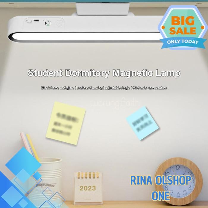 RECHARGEABLE BEDSIDE LAMP COD LED EYE PROTECTION DESK LAMP  STUDENT DORMITORY MAGNETIC LAMP BY RINA 