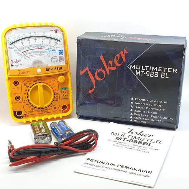 JOKER - MULTITESTER MULTIMETER ANALOG MT-988 BL MULTI TESTER AVOMETER ORIGINAL DAN TERPERCAYA