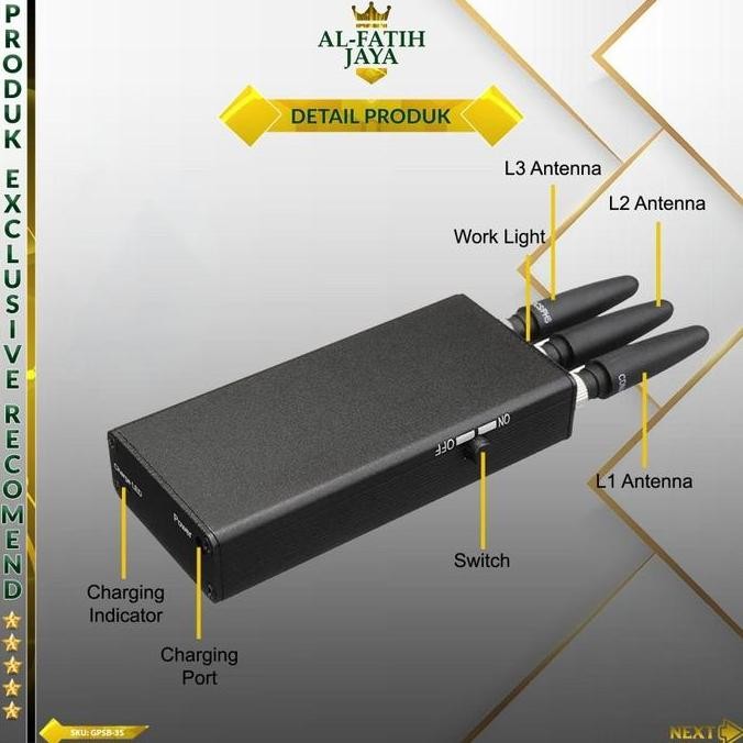 Alfatih Jaya Alat Pelindung Keamanan Anti Pelacakan Sinyal Gps Gsm Portabel Baterai Built-In & Usb C