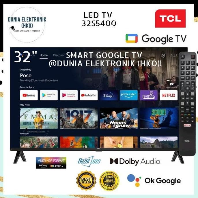 TCL 32S5400 32 Inch | TCL Google TV 32 Inch FHD Bezel Less | TCL S5400