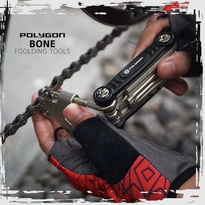 Promo FOLDING TOOL POLYGON / KUNCI L SEPEDA / KUNCI LIPAT 11 MACAM FUNGSI COD