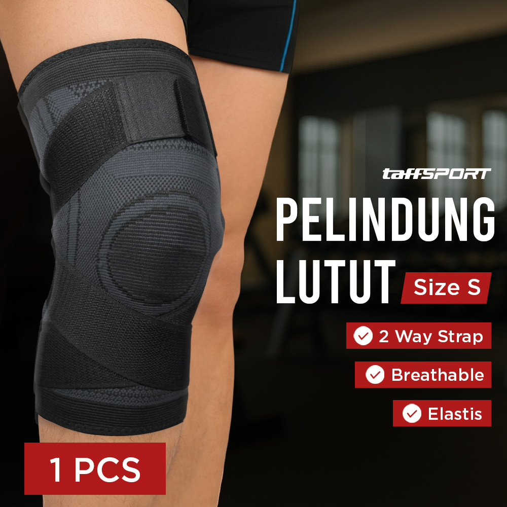 POM Pelindung Lutut V2 Knee Support Badminton Basket Lansia Terapi Cover Cedera Kain Olahraga