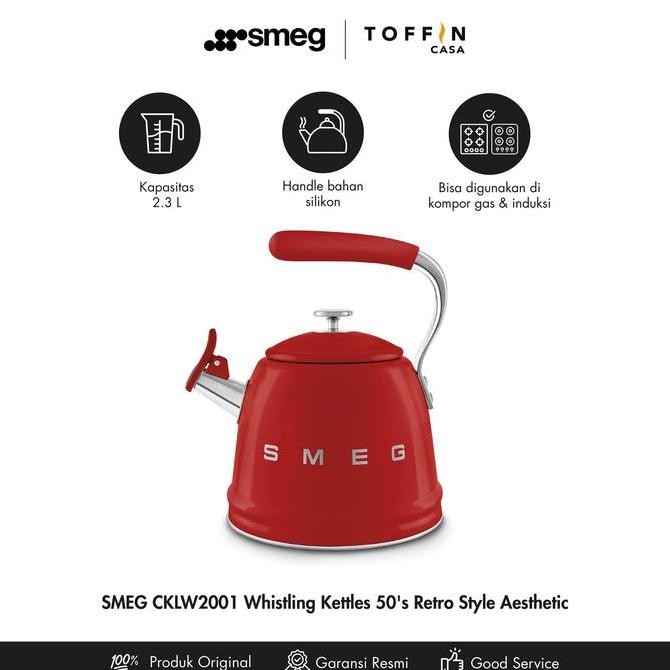 TERBARU - SMEG Whistling Kettle WKF01 - Kettle Stainless steel