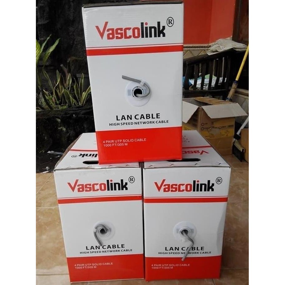 NEW kabel lan vascolink cat 6 original / asli 1 box (dus)