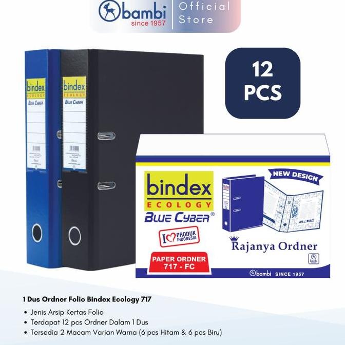 

TERLARIS - 1 Dus Bindex Ecology Lever Arch File Ordner Folio Jumbo Size 75 mm Original