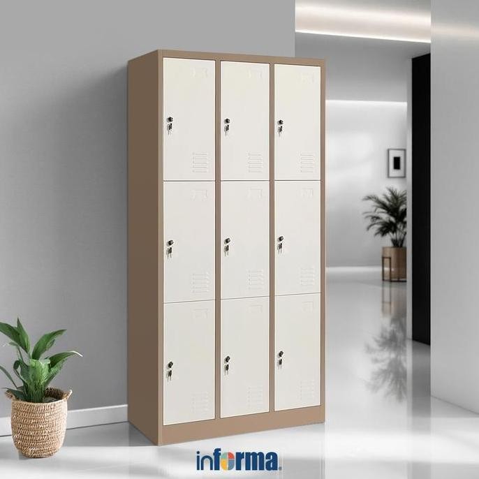 TERBARU - INFORMA KIEV LOKER BESI MULTI 9 PINTU - COKELAT MUDA