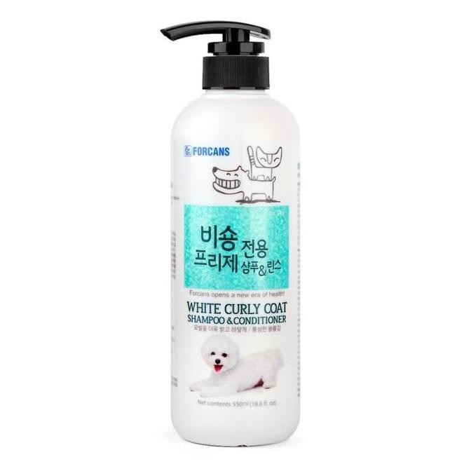 BEBAS ONGKIR - shampo anjing bulu putih poodle & bichon Forcan white curly coat