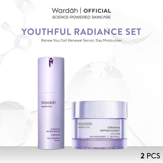 WARDAH [2 pcs] Paket Skincare Advanced Solusi Masalah Kulit All Series - Moisturizer Day Cream Serum