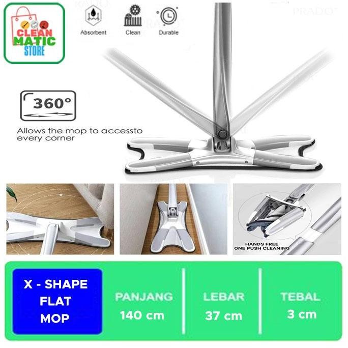 BEBAS ONGKIR - X-SHAPE FLAT MOP / ALAT PEL PRAKTIS