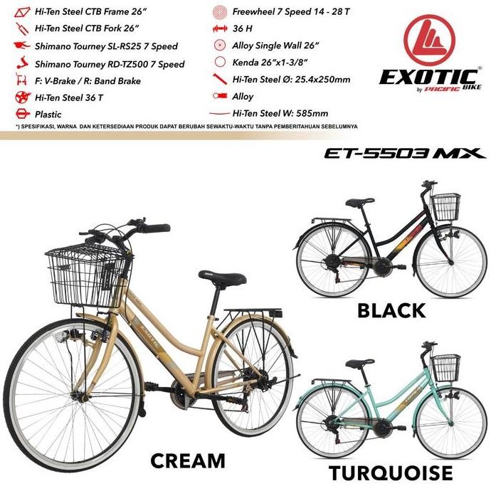 TERBARU - sepeda mini keranjang dewasa 26 inch EXOTIC 5503 city bike