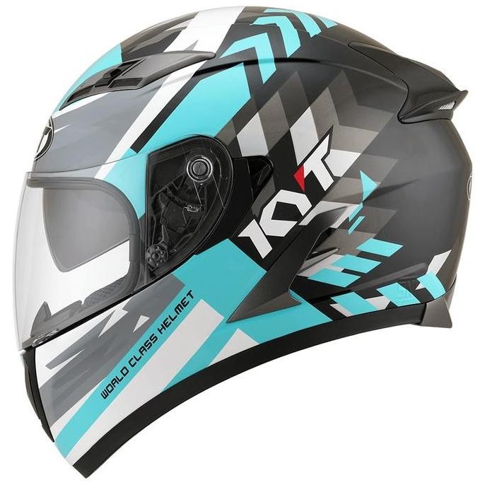 HELM KYT FALCON FR FLOW - BLACK/AQUA BLUE