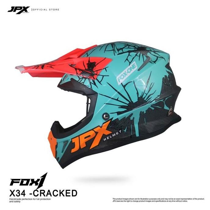TERBARU - Helm JPX Cross Full Face FOX1 X34 -GREEN TOSCA GLOSS
